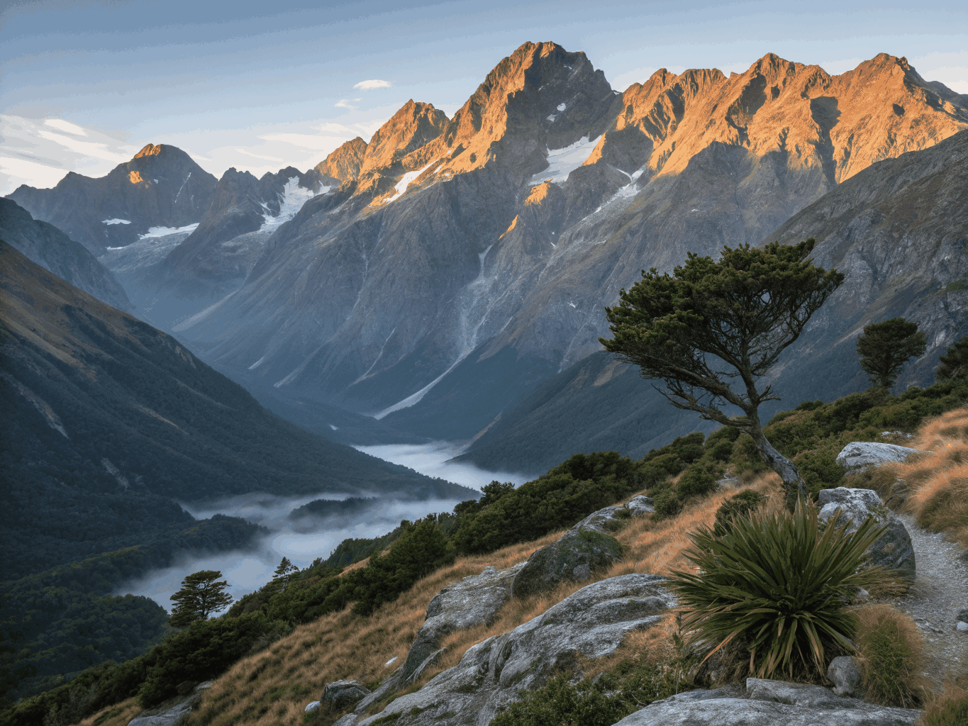 Kea perched on jagged Fiordland alpine rocks